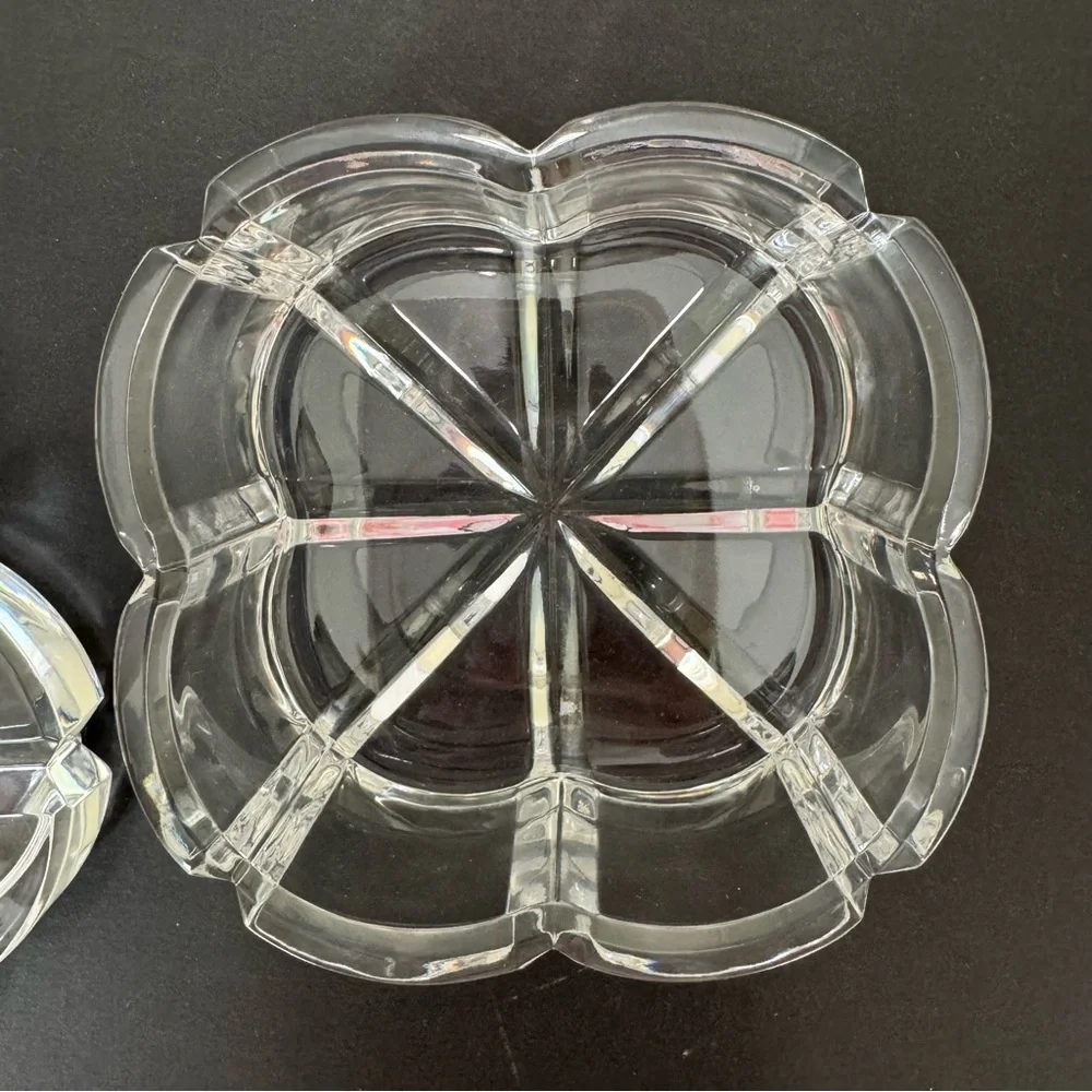 Vintage Mikasa Heavy Crystal Trinket Box Cut Glass Dish 4”